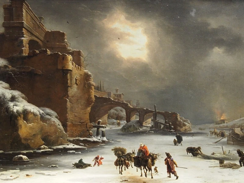 1627-Willem Schellinks - Mura della città in inverno